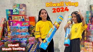 Diwali Vlog 2024😱  Stash Worth 50000⚠️ Rocket Sky Shots Diwali Stash 2024 [upl. by Kentiggerma]