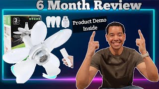 Socket Fan Light Review Foldable Ceiling Fans with Remote Control  Quiet Dimmable Easy Install [upl. by Papert]