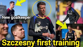 WOJCIECH SZCZESNY first training as FCBarcelona player✅ welcome to Barcelona 🌍 [upl. by Llehcar]