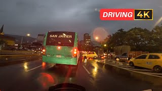 4K Medellín Tráfico noche lluviosa 🇨🇴 Sin Destino [upl. by Tnomal]