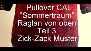 Pullover CAL quotSommertraumquot Raglan von oben gehäkeltTeil 3  Kreativ mit täschwerk [upl. by Nelleyram]