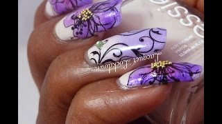 Spring Leadlight Floral Nail Art Tutorial UberChic Beauty [upl. by Trebbor761]