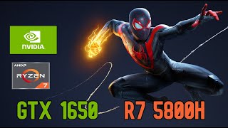 GTX 1650  Ryzen 5800H  SpiderMan Miles Morales [upl. by Eladnwahs587]