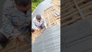 Roof waterproof glazed tile installation process [upl. by Shannah]