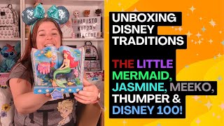 Disney traditions unboxing and review The Little Mermaid Princess Jasmine Meeko and Thumper [upl. by Ambros]