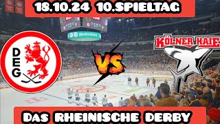 DAS RHEINISCHE DERBY🔥🏒 Düsseldorfer EG vs Kölner Haie 181024 Stadionvlog [upl. by Enitsenrae]