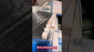 The cutting process of wooden blocks wood products source factory source manufacturer [upl. by Jeremie]