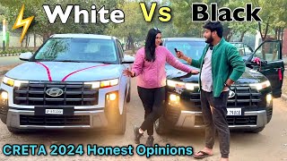 😳 GENERAL PUBLIC REACTION ON NEW CRETA 2024 FACELIFT ⚡️ White vs Black ⚡️ [upl. by Hymie448]