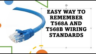 Easy Way to remember color code T568A AND T568B wiring Standard [upl. by Lyris]