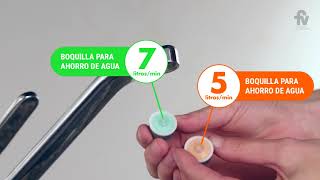 Cómo colocar la boquilla para ahorro de agua en la grifería monocomando línea FV Swing para cocina [upl. by Nyroc]