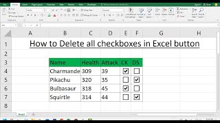 Delete all checkboxes in Excel button [upl. by Solitta168]