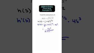 DERIVATIVES Using Chain Rule Example 3 shorts apcalculusab math calculus apcalculus [upl. by Rob]