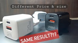 Unboxing charger Uneed QuickPlug 30W Esager 20W vs Anker Nano 30W [upl. by Dhaf]