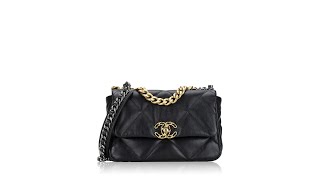 Chanel Goatskin Chanel 19 Medium Flap Bag Black [upl. by Rina]