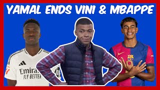 LAMINE YAMAL ENDS MBAPPE amp VINI CAREERS  EL CLASSICO REACTION HIGHLIGHTS [upl. by Lan258]