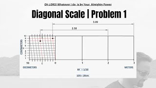 diagonal scale engineering drawing  scales in engineering drawing  Engineering Drawing  62 [upl. by Eigriv895]