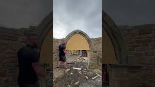 Building a stone arch stonemasonry [upl. by Cohbath]