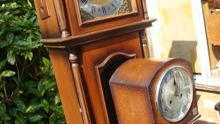 German Grandfather Longcase Westminster amp Vintage Granddaugher Clock SEE VIDEO [upl. by Yhtnomit]