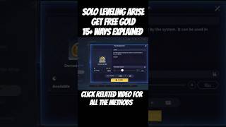 How to GET FREE GOLD Solo Leveling Arise sololeveling ytshorts trending sololevelingarise [upl. by Weatherley]