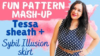 Using two EASY KNIT sewing patterns combined Tessa Sheath  Sybil Illusion Love Notions [upl. by Adlai]