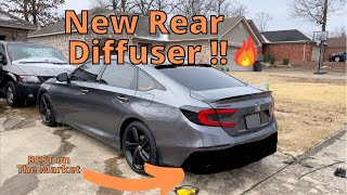 2018 HONDA ACCORD REAR DIFFUSER INSTALL HOW TO  BEST LOOKING DIFFUSER ON THE MARKET 🔥 [upl. by Eisoj]