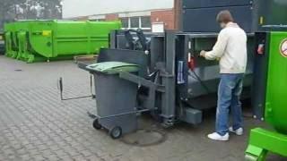 Bergmann APB Waste Compactor with bin lift  contact us at wwwkenburncouk [upl. by Ynohtna]