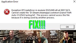 SUPER EASY GTA 4 How to Repair Error EFCreator in Module Dsounddll [upl. by White651]