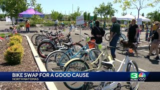 Community bike swap event at North Natomas Aquatics Complex [upl. by Ayyn]