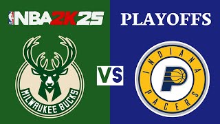 Pacers vs Bucks NBA 2k25 Playoffs [upl. by Tenaej348]