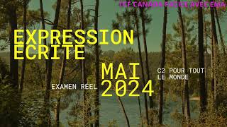 Expression écrite du TCF Canada Mai 2024  examen réel [upl. by Vita]