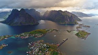 ⭐️ Beautiful Lofoten Norway  Arctic Circle AERIAL DRONE 4K VIDEO [upl. by Ised318]