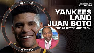 Stephen A is HAPPY the Yankees are BACK with Juan Soto ‘MY PRAYERS WERE ANSWERED’ 🙏🏽  First Take [upl. by Mirella]