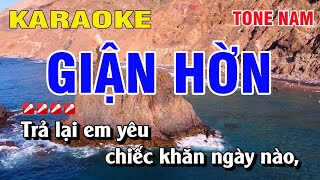 Karaoke Giận Hờn Tone Nam Nhạc Sống  Hoàng Luân [upl. by Durware]