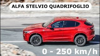 Alfa Romeo Stelvio Quadrifoglio 0  250 kmh [upl. by Kimmel]