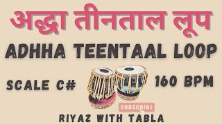 Adhha Teentaal Loop 16 Beats  C Kali 1  160 BPM  Teentaal Punjabi Theka teentaal tablaloops [upl. by Eema]