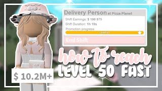 How To Get To Level 50 at Pizza Delivery Fast in Bloxburg Roblox [upl. by Greta]