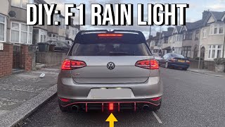 How to install F1 Rain light  MK7 Golf GTI  DIY Tutorial  Wiring  Flashing brake [upl. by Marigold177]