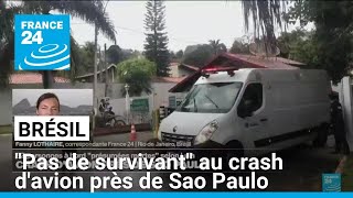 Crash davion près de Sao Paulo  les 62 personnes à bord présumées mortes selon Lula [upl. by Janina29]