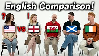 American Shocked by ENGLISH from England Scotland Ireland and Wales l Can You Understand [upl. by Ahseirej224]