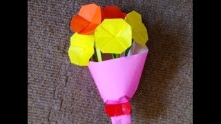 折り紙 花束 ブーケ 折り方 作り方 誕生日 記念日 クリスマス 結婚記念日 How to make an bouquet quotorigamiquot [upl. by Ahsila]