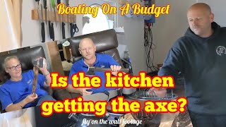 CREATIVE NARROWBOAT KITCHEN BUILD and we made AXES Boating On A Budget [upl. by Llerihs]