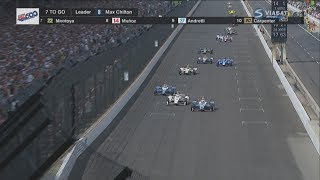 IndyCar Series 2017 Indy 500 Restart amp Amazing Battle for Win [upl. by Eibob]