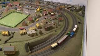 One of the two model railway layouts at Ormesby Hall National Trust site Middlesbrough England [upl. by Prima806]