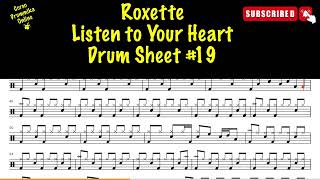 ROXETTE Listen To Your Heart DRUM TRANSCRIPTION DRUM SHEET SPARTITO BATTERIA 19 [upl. by Suivatra]