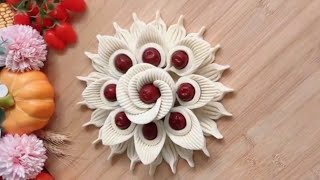 Beautiful pasta created flowers🌹pastry Tutorial Video from pastry art pasta pastarecipes [upl. by Castra591]