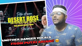 INDIAN REACTS TO PUTRI ARIANI  DESERT ROSE LIVE PERFORM STING COVER [upl. by Santiago]