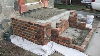 Brick Porch RebuildFoundation Pour [upl. by Anaderol17]