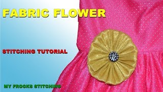 easy fabric flower  malayalam with english sub title [upl. by Kcirad]