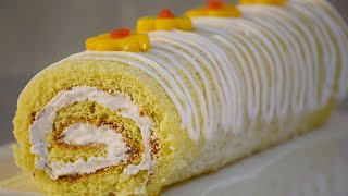 Mango Swiss Roll Cake  Mango Roll Cake Recipe  Dars Kitchen shorts [upl. by Rae]