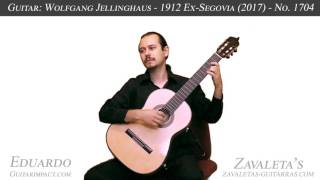 2017 W Jellinghaus Mod 1912 ExSegovia Concert Classical Guitar No 1704 [upl. by Clareta729]